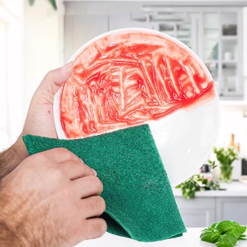 Almohadillas de fregado resistentes verdes para platos y cocina 3