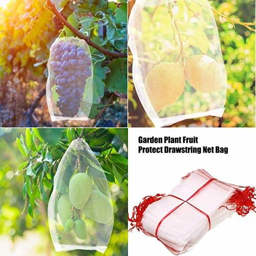 Homesen Suprimentos para controle de pragas 100Pcs Jardim Planta Frutas Proteja Cordão Sacos Rede Co