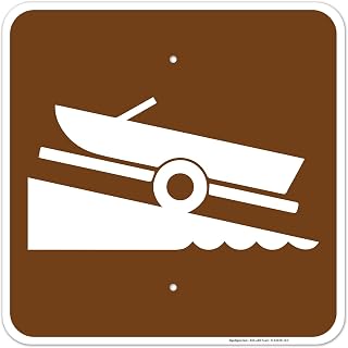 Boat Ramp Sign, 18x18 Inches, Rust Free .063 Aluminum, Fade Resistant, Made in USA