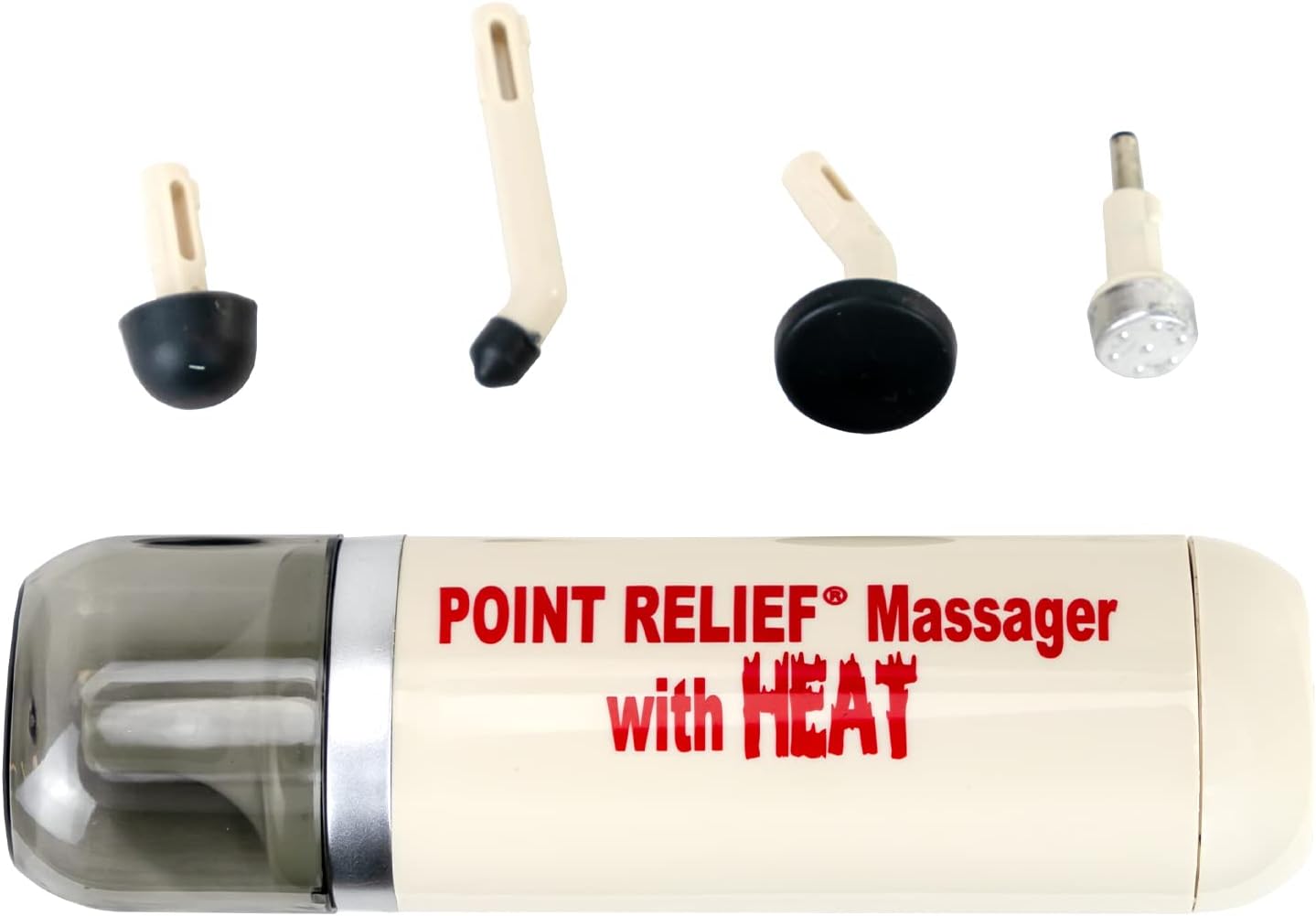 Point Relief 14-1051 Mini Massager with Heated Tip for Handheld Targeted Massage Therapy Relieve Muscle Pain, Tension, and Stress, 6 inches X 2 inches