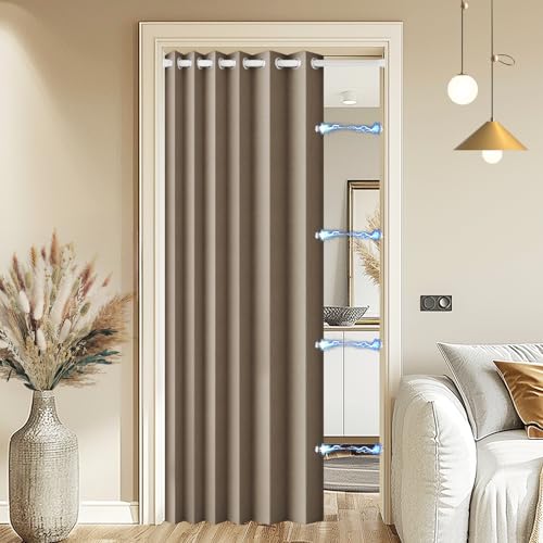 HMYI Blackout Magnetic Door Curtain, 80