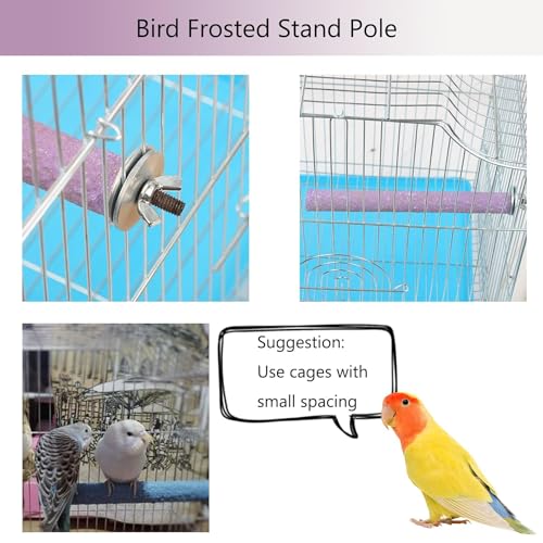 Image of Hamiledyi Bird Perches for Cage Grinding Sand Bird Perches 8pcs Claw Trim Cage Perches Stand for Starlings, Parakeets Lovebirds Canaries Green Cheeked Conures (0.78 in Diameter)