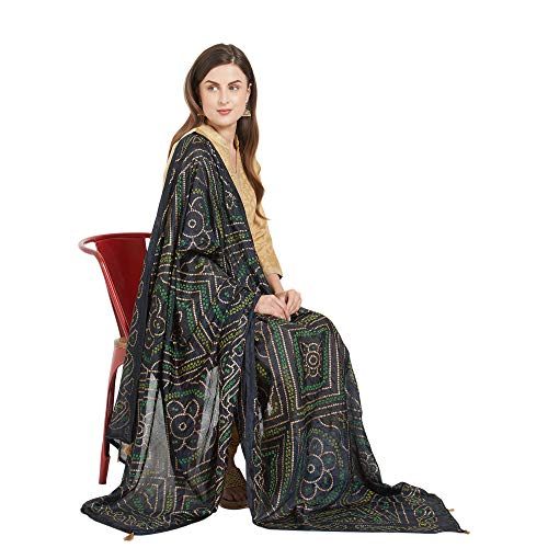 Image of DUPATTA BAZAAR Woman's Printed Bandhini Silk dupatta