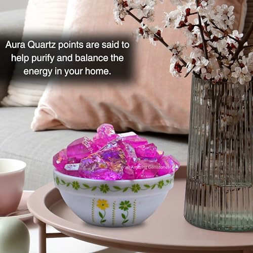 Image of Amazing Gemstone 2 Pieces Rose Aura Quartz Raw Pencil Points Crystals and Healing Stones, Natural Rocks for Meditation and DIY Raw Point Stones and Crystals