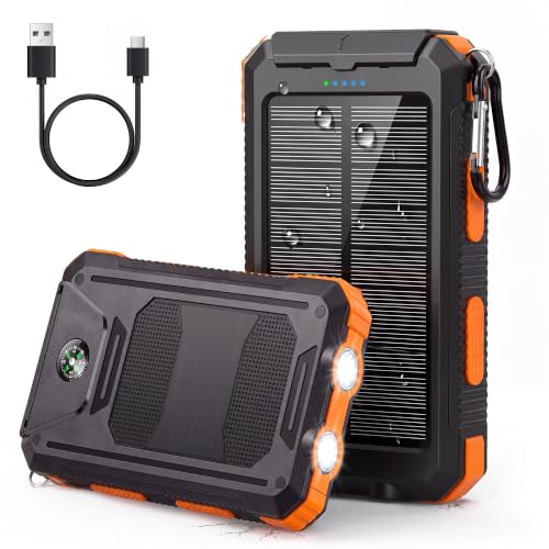 WONGKUO 36800mAh Solar Power Bank-QC3.0 Fast Charging Portable Charger