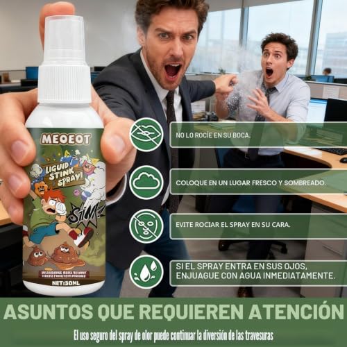 Miniatura 4 de Meoeot Spray Apestoso Pedos, Spray Apestoso Líquido Extra Fuerte, Fart Spray, Spray Maloliente Definitivo Para Bromas De Adultos, Bombas Fetidas Super Potentes Para Adultos Divertidos Halloween, 30ml