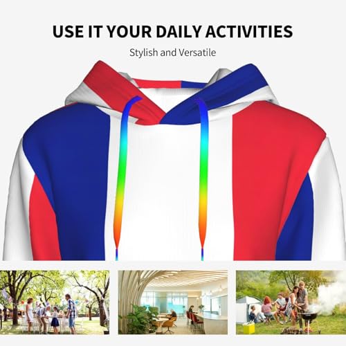 Sweat à capuche drapeau français femme avec poche pull imprimé doux