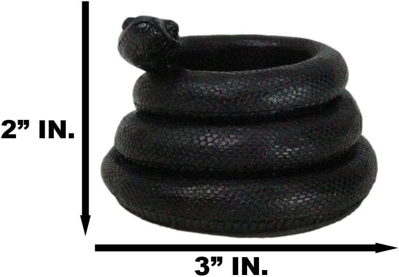 Ebros Gift Wicca Witchcraft Sorcery Dark Magic Black Coiled Serpent Snake Tea Light Votive Candleholder Figurine Reptile Snakes Occult Tea Light Candle Holder (1) - Image 2