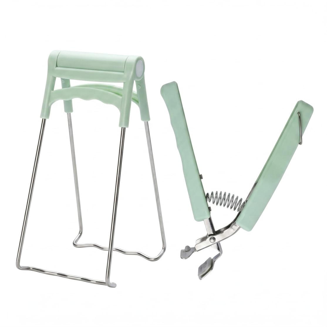 Yeaxxsqy 2PCS Heavy Duty Hot Plate Grippers Tongs, Anti-scald Adjustable for Cooking, Kitchen Bowl Pan Clip Set (Green)