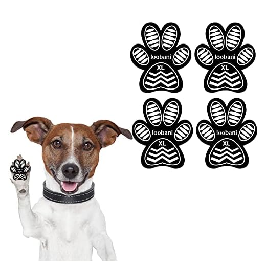 LOOBANI Dog Grip Pad Paw Protector Anti-Slip Traction Pads from Slipping on Slippery Floors, Protection for Injuries and Brace for Weak Paws(6 Sets 24 Pads-XL)