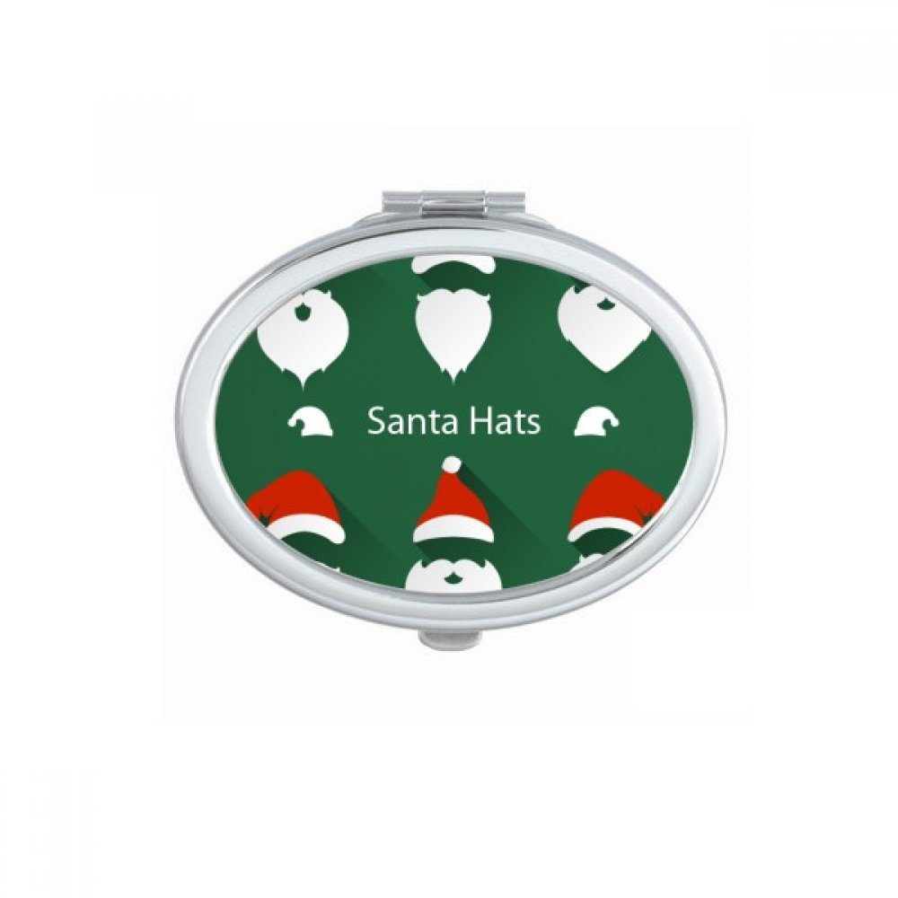 Miroir de poche Joyeux Noël portable - Miroir compact de maquillage ovale