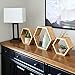 Bamboo Hexagon Floating Shelves For Wall Decor - Set Of 3 - Eco-friendly Honeycomb Shelves For Wall Mounted Hexagon Shelf Room Decor With Hanging Hardware, Wall Shelves, Hexagon Shelves For Home Decor