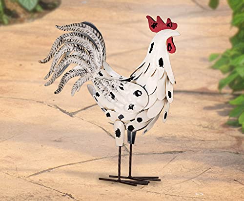 Estatua Decorativa Gallo Blanco 17.5 x 6.25 in miniatura 2