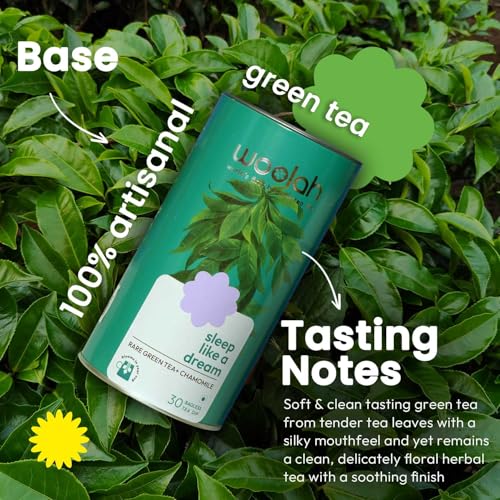 Woolah Artisanal Rare Assam Green Tea With Chamomile, Bagless Tea Dip ...