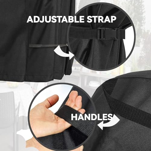 Wnanan Capa de Mesa Quadrada para Pátio Externo de 42 Polegadas, Capa Preta Resistente À Prova D'Ág