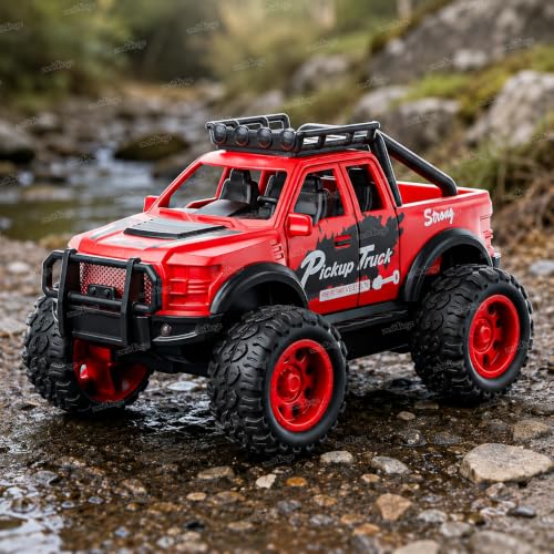 Image of Zest 4 Toyz Pickup Truck Toy for Kids Friction Powered Big Wheel Off Road Car Push and Go Vehicle Toy for Kids Assorted