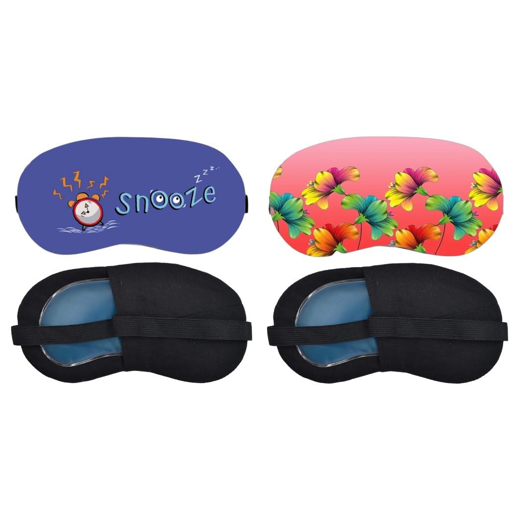 Aoxeria Snooze Alarm, Tropical Hibiscus Sleeping Eye Mask Combo, Soft Comfortable Light-Blocking Eye Cover for Women, Men & Kids, Reusable Blindfold for Night Sleep, Nap, Travel, Flight (Pack of 2)-image-33