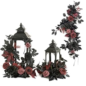 Ling's Moment 6Pack 2ft Artificial Flowers Garland Black & Burgundy Lantern Flower Centerpieces Wedding Aisle Decor Chair Flowers Arch Floral for Signs DIY Table Wall Window Cake Decoration Lings Moment 6Pack 2ft Artificial Flowers Garland Black Burgundy Lantern Flower Centerpieces Wedding Aisle Decor Chair Flowers Arch Floral for Signs DIY Table Wall Window Cake Decoration