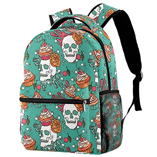 Sac à dos crâne roses enfant rigolo léger grand volume pour cahier A4