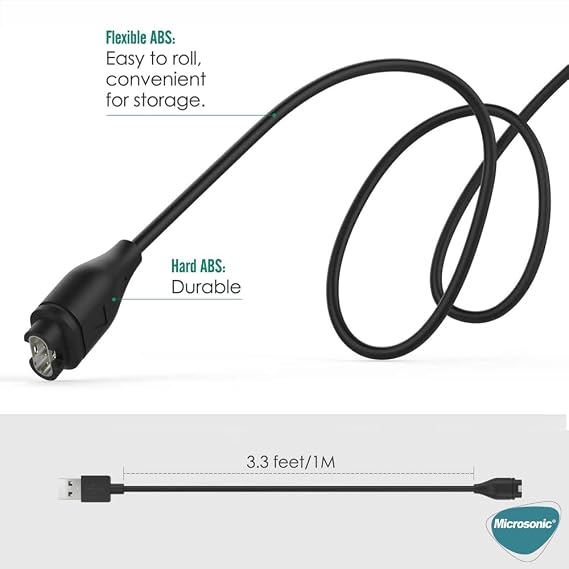 Microsonic Garmin Forerunner 255S Manyetik USB Şarj Kablosu