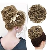 RUWISS Messy Bun Hair Piece Human Hair Messy Rose Bun Hair Buns for Women Real Hair Scrunchies Ha...