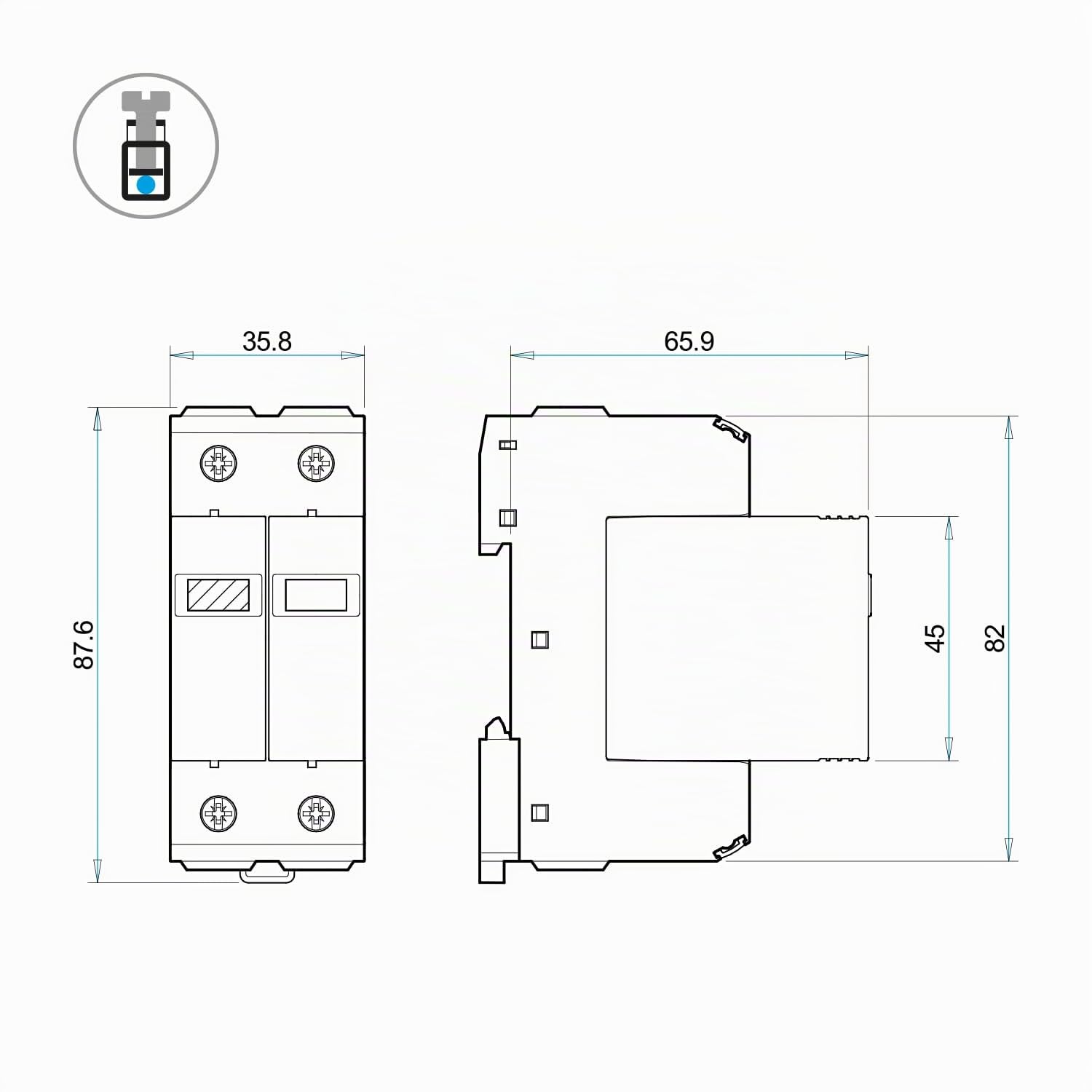 Finder Scaricatore di Sovratensione Tipo 1+2 7P.12 SPD Protezione Varistore L-N Spinterometro a Gas N-PE