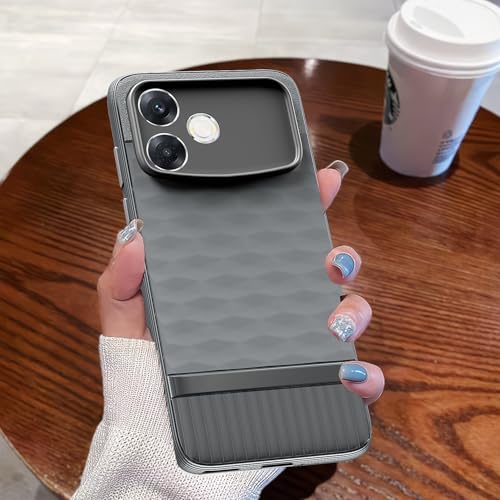 Image of Pikkme Back Cover for Oppo F33 Pro 5G Camera Protection 3D Hexa Cube Design Silicone Protective Bumper Case (Grey)