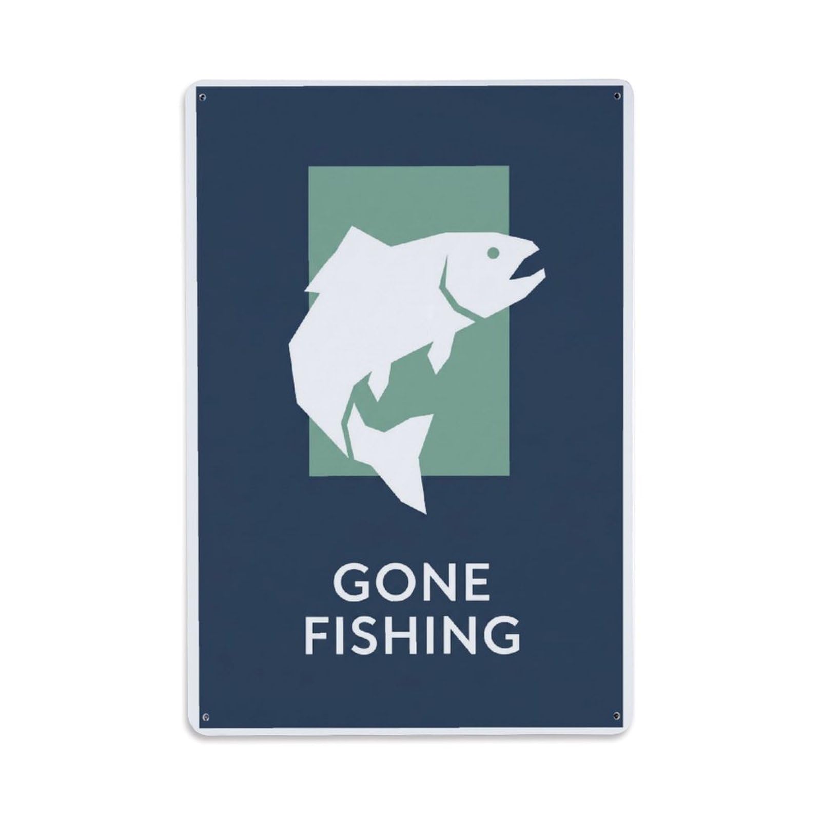 Gone Fishing Man Cave Fishing Vintage Metal Tin Sign Plaque Wall Decor for Cafe, Club, Garden Metal Poster 8x12Inch