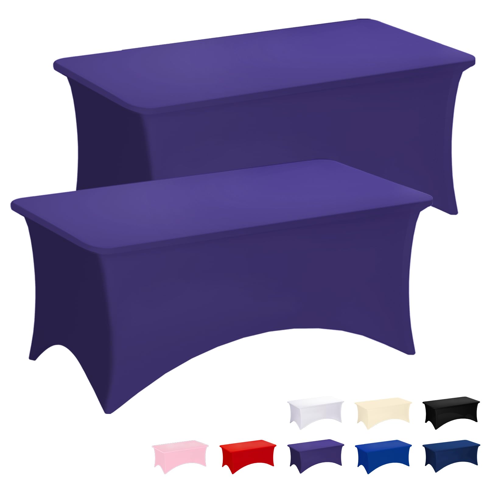 Black Tablecloths - 2 Pack 6FT Fitted Covers -31 Black Tablecloths - 2 Pack 6FT Fitted Covers -31
