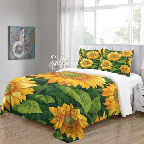 Ensemble de literie microfibre hypoallergénique SunFleur housse de couette 260x220cm infroissable - 6