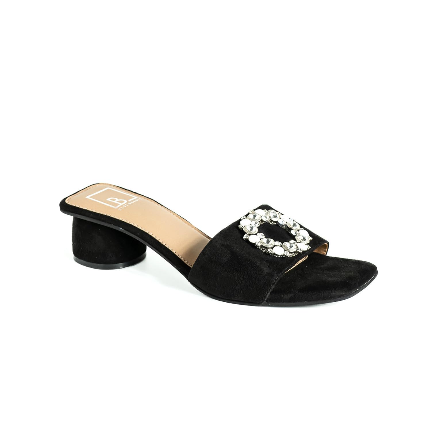 B BLUE BEAUTY Embellished Cylindrical Heeled Sandals- 4 UK (B0D1XVQ99V) Amazon Price History, Amazon Price Tracker