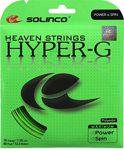 Solinco Hyper-G Heaven Strings Poly (Polyester) 16 Gauge / 1.30mm Tennis Racquet String Sets 8-Pack (8 Sets Per Order) - Best for Spin, Control, and Durability