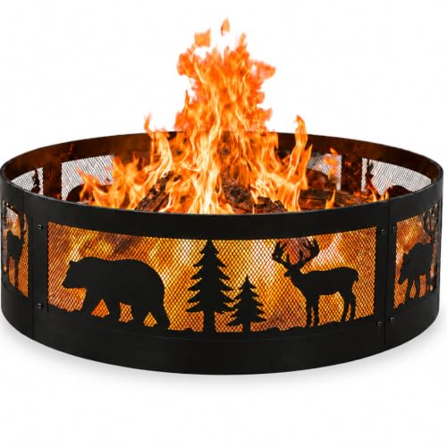 Fire Chief 36 Outdoor Steel Ring with Wildlife Design