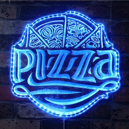 ADVPRO Pizza by the Slice Open RGB Dynamic Glam - Letrero LED de corte a borde, decoración de pared 3D inteligente, señalización dinámica multicolor st06s66-fnd-i0250-c