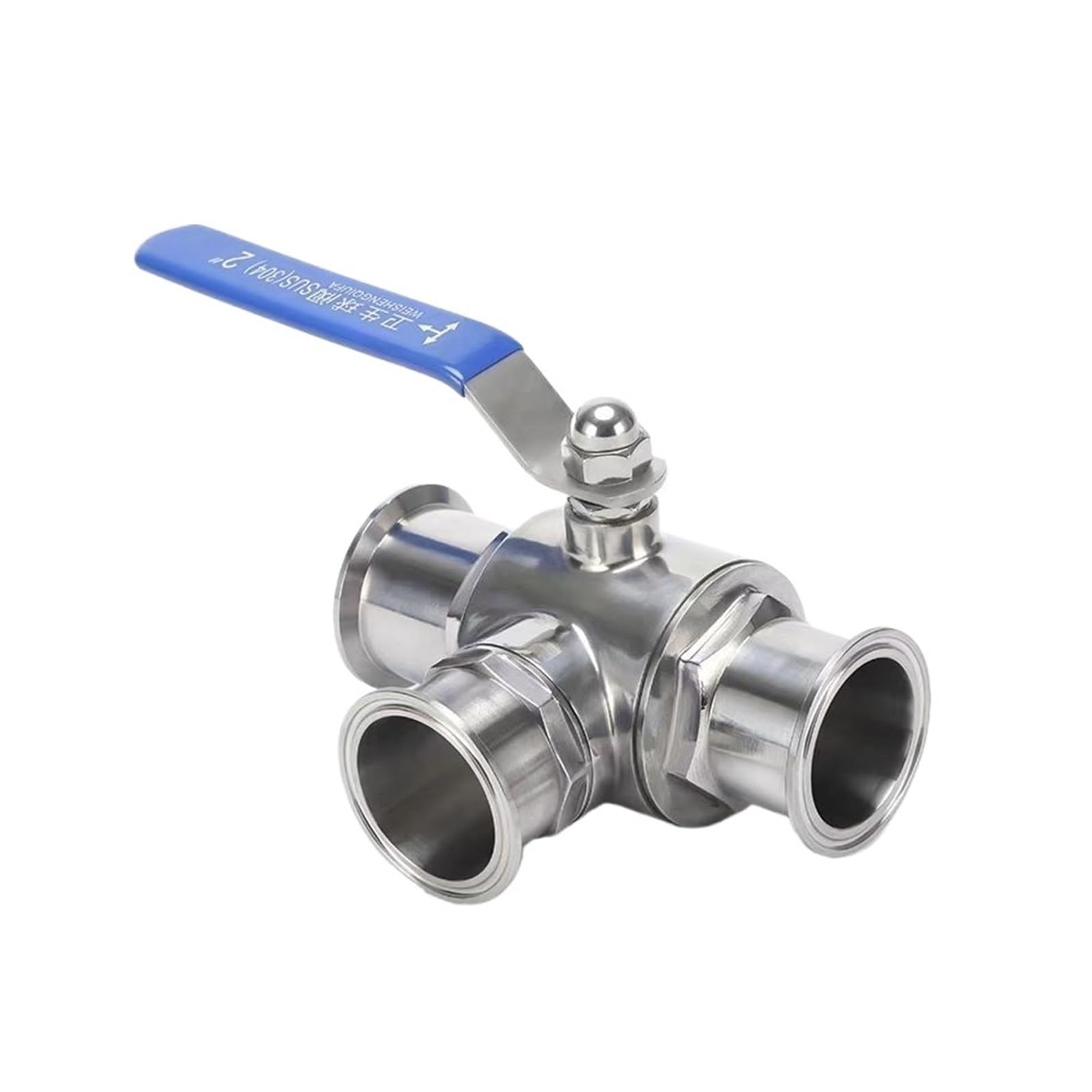CXFCIHFT 2-1/2" Three way Clamp 77MM Connection T Type Ball valve Stainless Steel 316