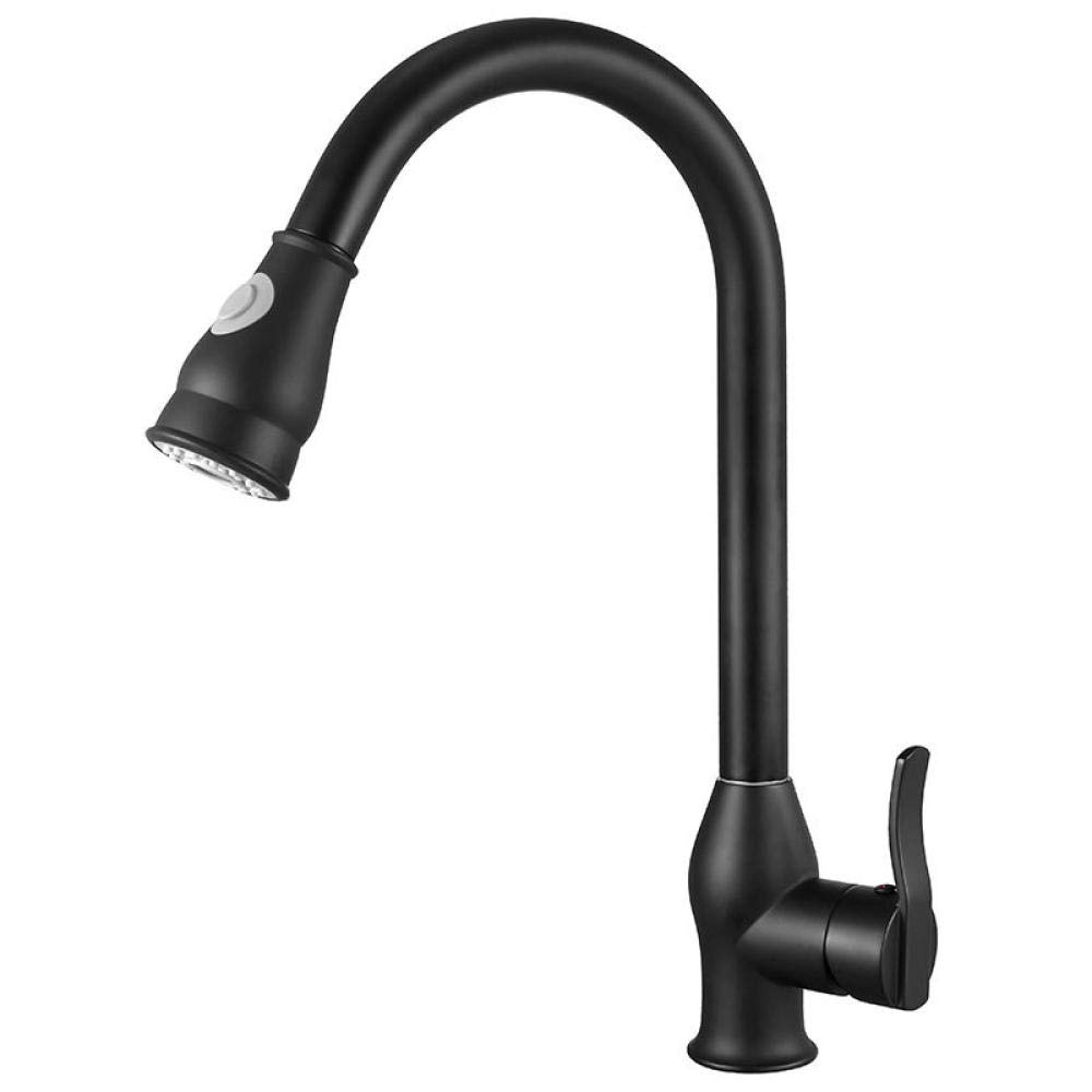 Robinet de cuisine extractible à deux étages avec mitigeur fluide pour grand évier