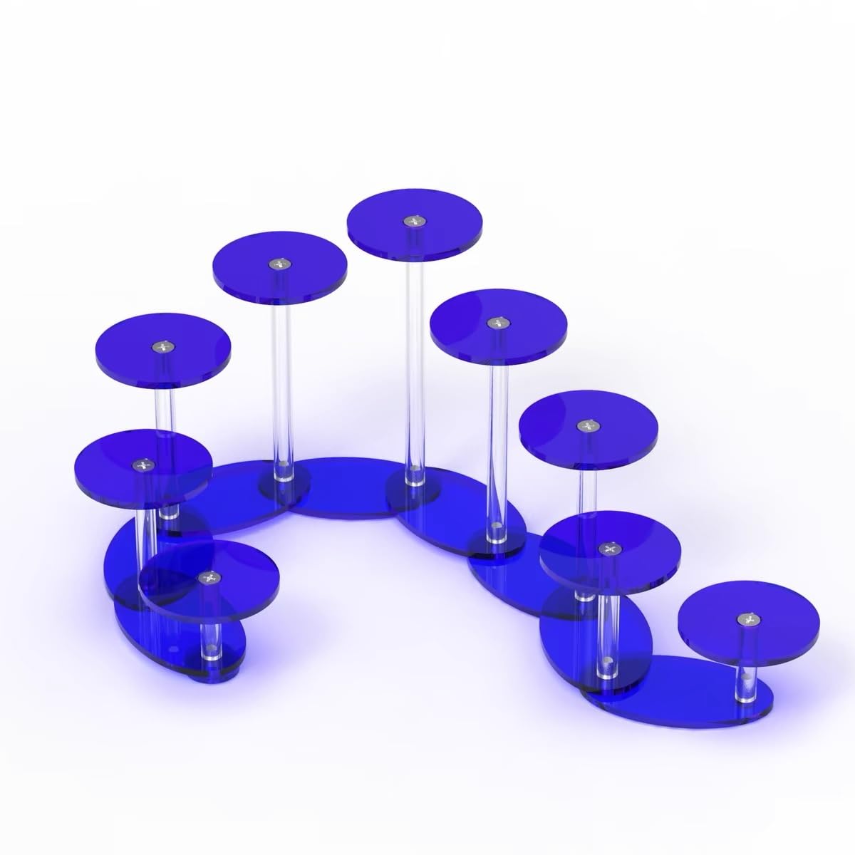 KFGISD, Display Rack Multi-level Display Rack Round Table Cosmetic Nail Polish Display Rack ,Display Stands(Blue,9 Tier)