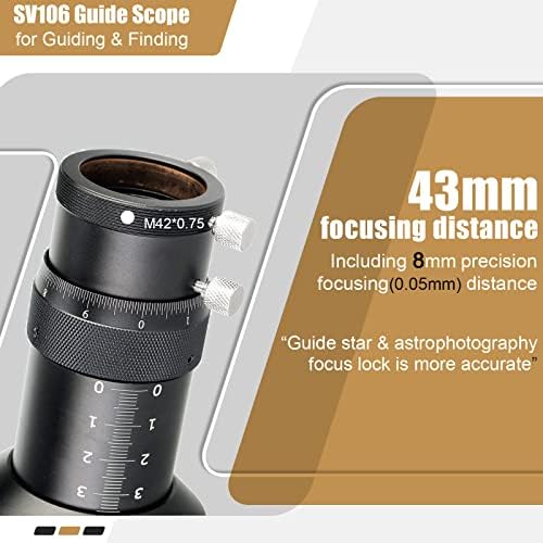 Svbony SV106 Przewodnik 60mm, F4 Finderscope z centralnym ogniskowaniem do prowadzenia gwiazd, kompatybilny z kamerą samochodową ZWO QHY