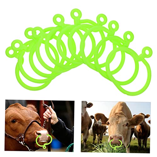 POPETPOP 10 Peças Para Equipamento De Puxar Anel De Tração Nariz De Bezerro Animal Útil Material De
