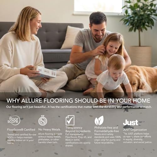 Image of Allure Luxury Vinyl Tile Flooring, 22 Mil Wear Layer, Perfect Parfait Terrazzo 12 inch x 24 inch, 6.5mm Thick Vinyl Tiles with Click and Lock Installation, 24 Boxes 565.44 sq ft.