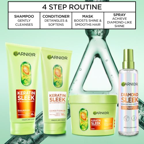 Garnier Diamond Sleek Hair Shine Spray & Heat Protection Spray, 150ml