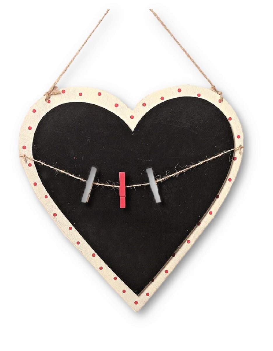 KUHEIGA Memoboard Herz Mit Welcome-Aufschrift - Kreative Wandtafel Mit Klammern