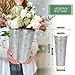 6pcs 9inch-Galvanized Metal Vases Farmhouse French Flowers Bucket Vase with Handles Rustic Tin Flower Holder for Cut Plants Housewarming Gift for Balcony Garden Courtyard