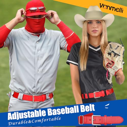 VONMELLI Baseball Belt Softball Belt Adjustable, Elastic Baseball Uniform Belt Youth and Adult Sizes4