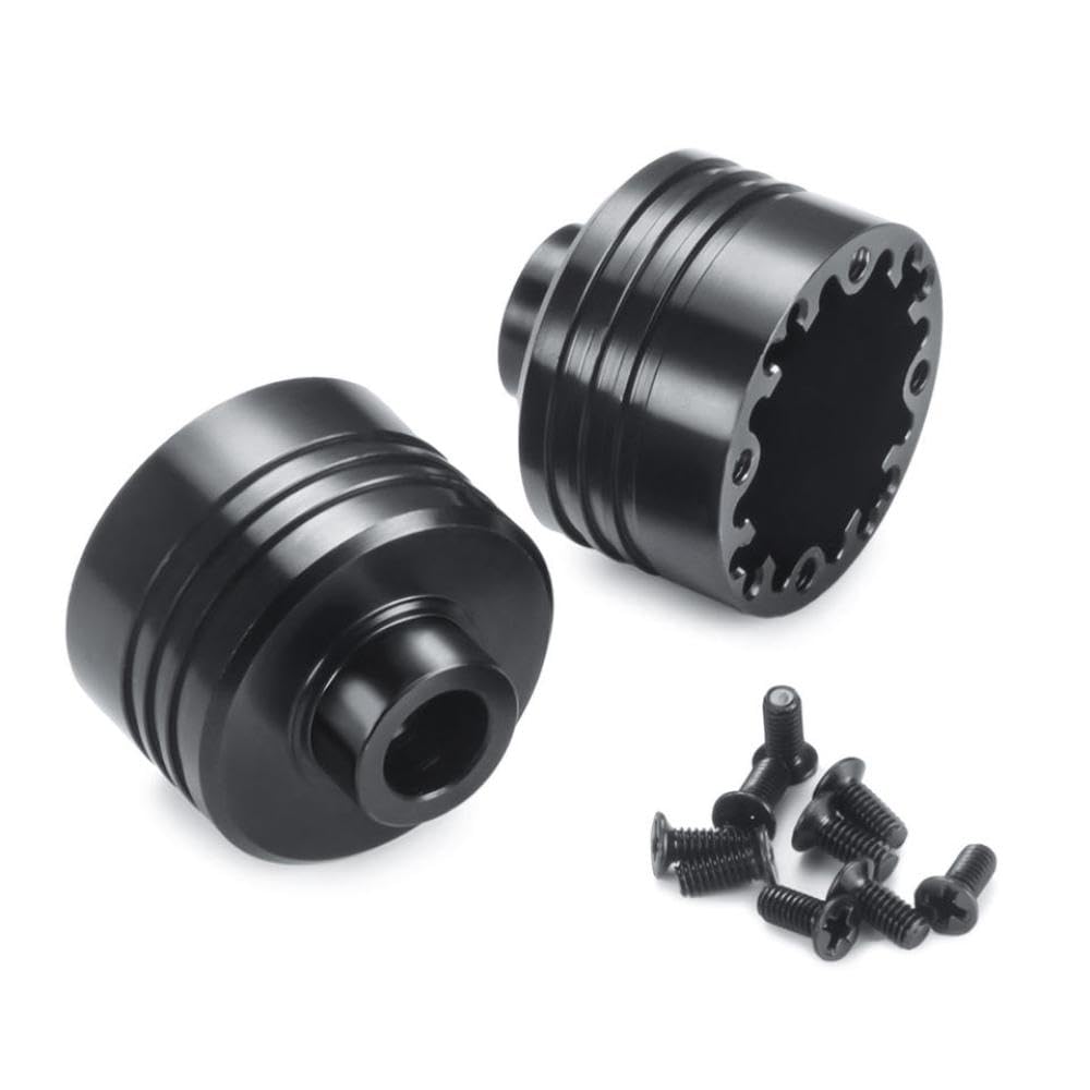 COMODO 2Pcs Aluminum Diff Cover Shell para 1/10 RC Crawler Car - Substitución Drivetrain Accesorios