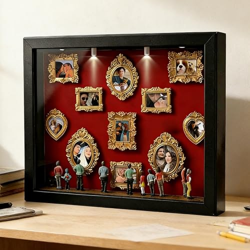 Mini boîte de Silhouette de musée à Faire soi-même, DIY Mini Cadre Doré AVCE Mini Figurines,...