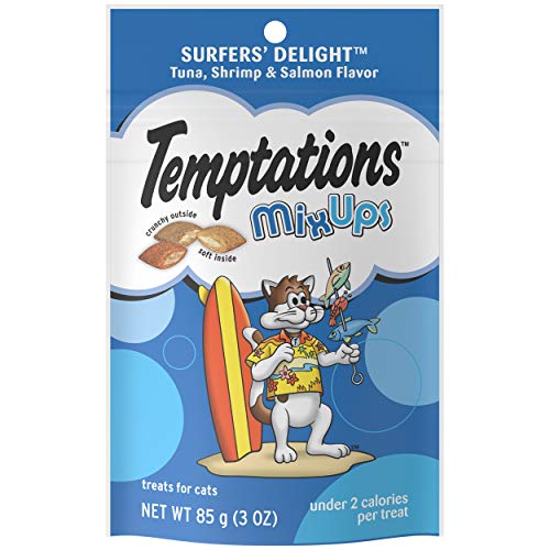 Temptations Mixups Crunchy And Soft Cat Treats Surfers' Delight Flavor, (12) 3 Oz. Pouches #TOP17