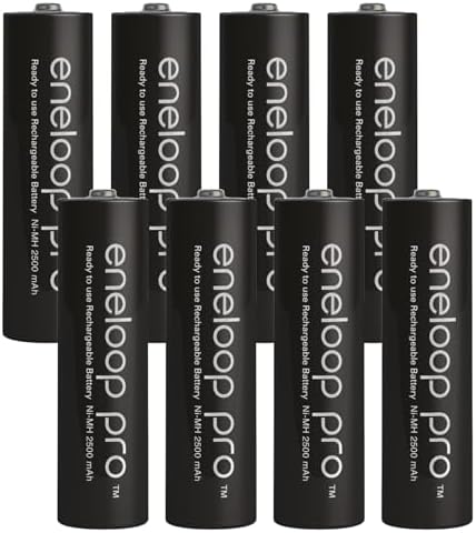 8er Pack Panasonic Eneloop PRO XX AA/Mignon Akkus 2550 mAh Hochleistungs NI-Mh Akku Batterien in Kraftmax Akkubox V5
