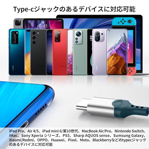 タイプc イヤホン 有線 マイク付き インナーイヤー型 Type-C イヤフォン 対応iPhone16 Pro Max Plus/iPhone15/iPad/samsung/Google Pixel/AQUOS/Xperia/Xiaomi/OPPO/PC パソコン Android機種 通話可能 音量調節 HIFi音質 テレワーク/オンライン会議/通勤 可愛い 収納ケース付き ブルー