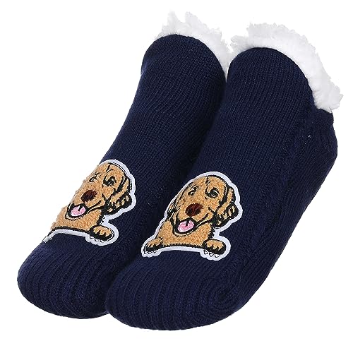 Image of ZYZX Cute Dog Slipper Socks for Women with Grips,Fuzzy Socks Indoor